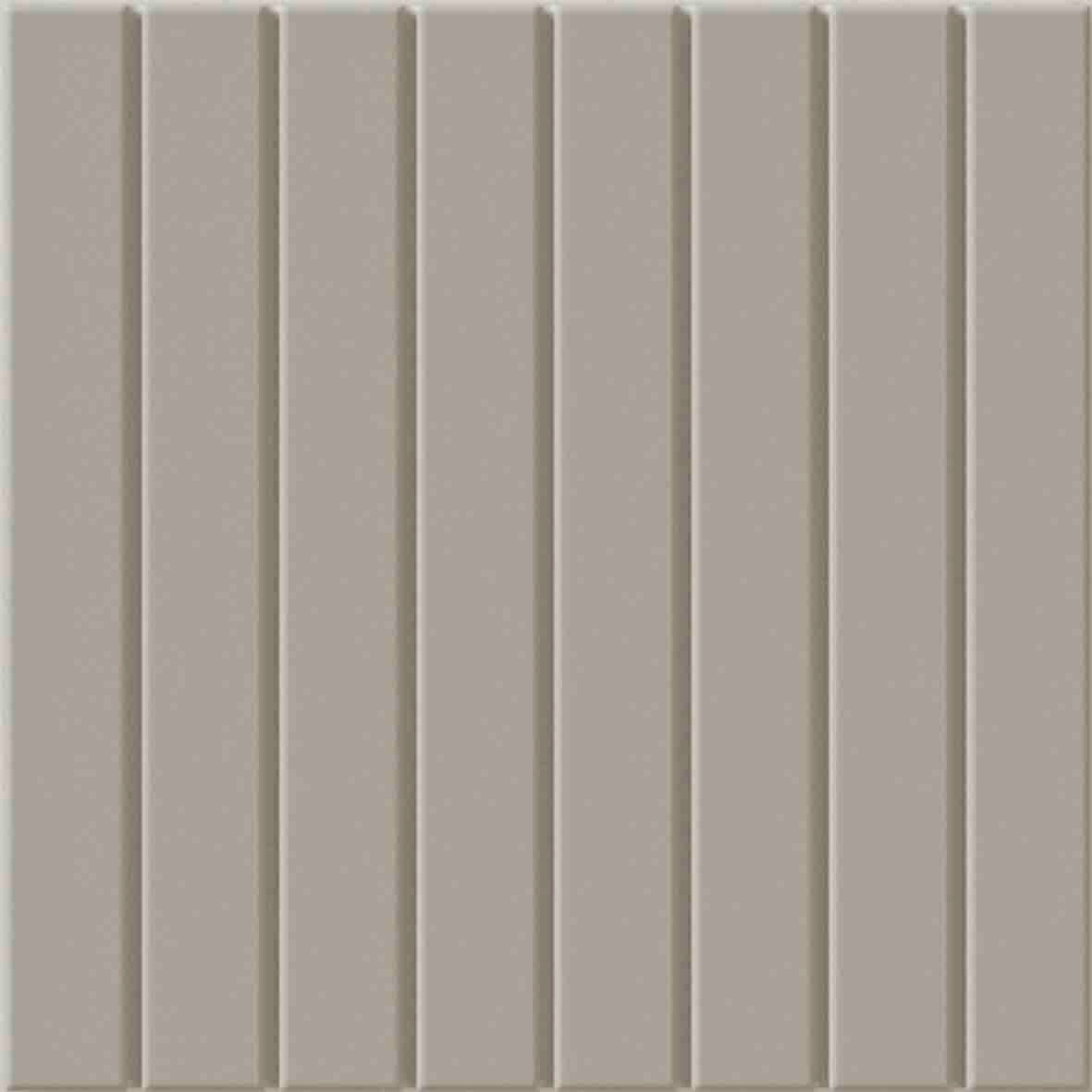 WOW Raster Lines S Fliese in Ash, quadratische Keramikfliese mit vertikalem Linienrelief und matter Oberfläche in handgemachter Optik für moderne Wand- und Bodenflächen mit klarer, geometrischer Struktur.