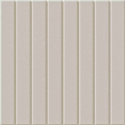WOW Raster Lines S Fliese in Chalk, quadratische Keramikfliese mit vertikalem Linienrelief und matter Oberfläche in handgemachter Optik für moderne Wand- und Bodenflächen mit klarer, geo