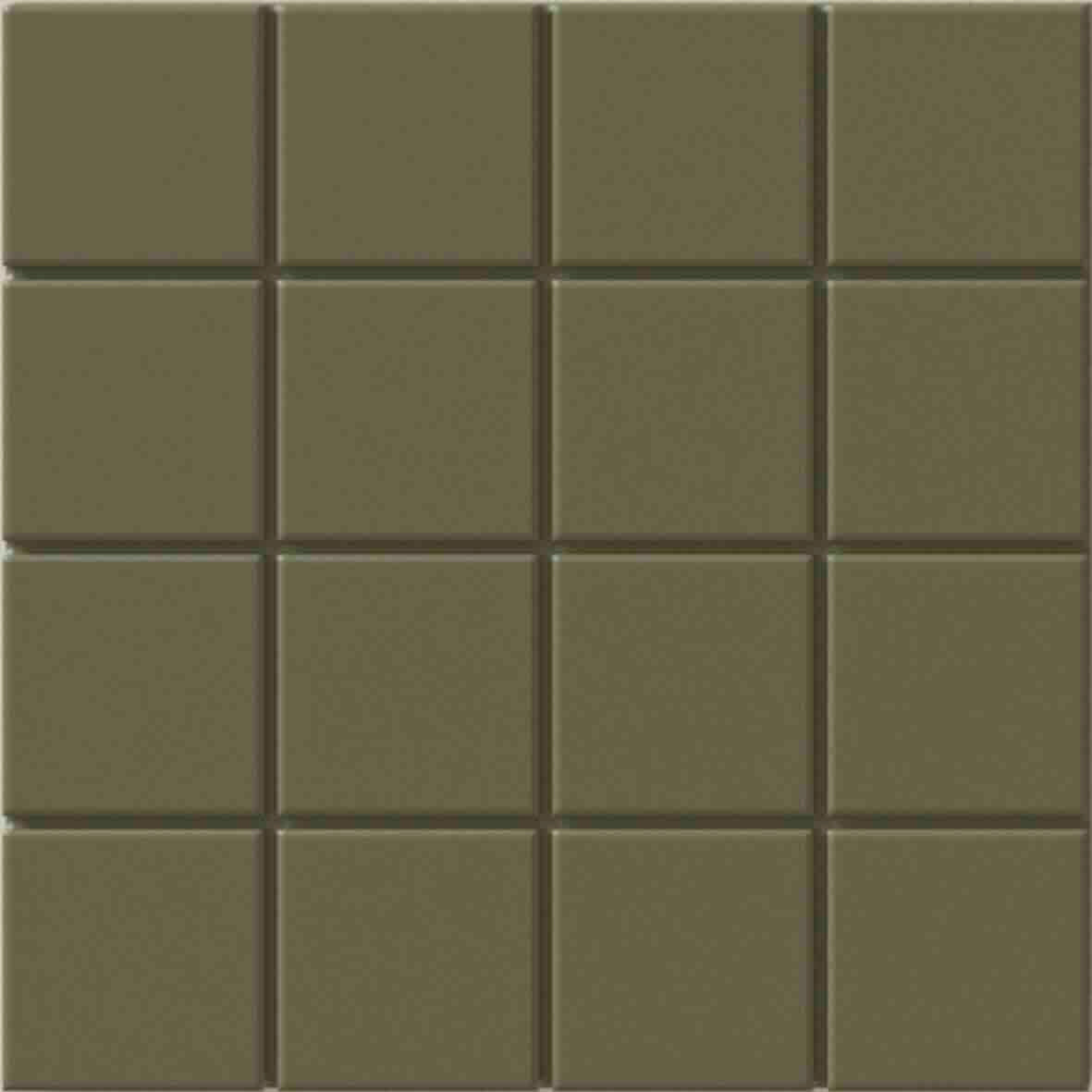 WOW Raster Grid S Fliese in Moss-Grün, quadratische Keramikfliesen mit geometrischem Rasterrelief, matte Oberfläche in handgemachter Optik für moderne Wandgestaltungen.